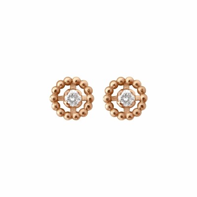 Boucles d'oreilles Gigi Clozeau Lucky puce en or rose et diamants