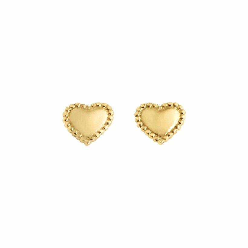Boucles d'oreilles Gigi Clozeau Lucky coeur en or jaune