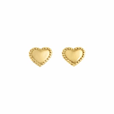 Boucles d'oreilles Gigi Clozeau Lucky coeur en or jaune