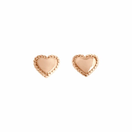 Boucles d'oreilles Gigi Clozeau Lucky coeur en or rose