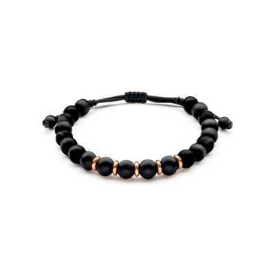 Bracelet Jaibor Wolf Big en or rose et onyx