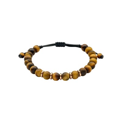 Bracelet Doux Wolf en or rose et oeil de tigre