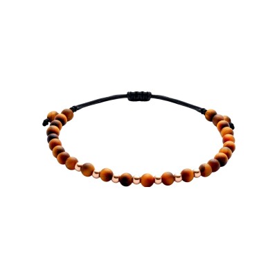 Bracelet Doux Primavera en or rose et oeil de tigre