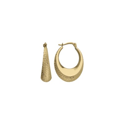 Boucles d'oreilles finition lapidée en or jaune