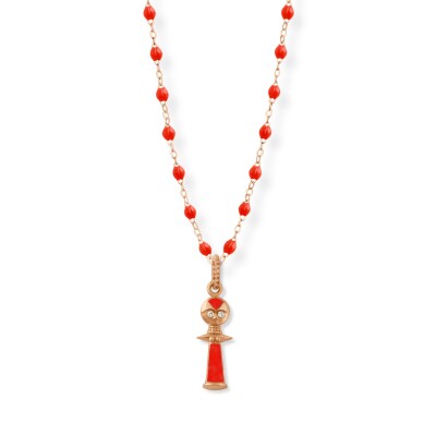 Pampille Ashanti corail en or rose et diamants