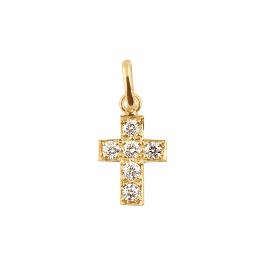 Pendentif Gigi Clozeau Croix en or jaune et diamants