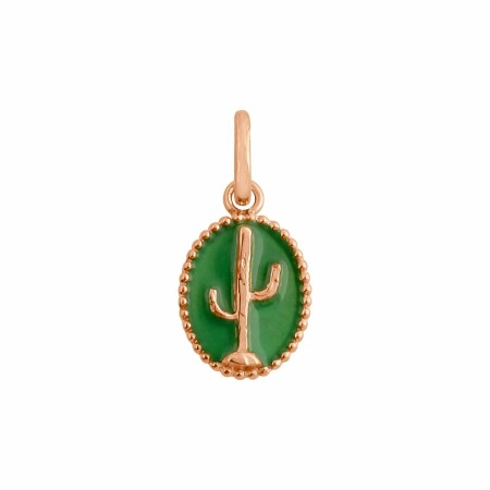 Pendentif Gigi Clozeau Cactus en or rose et résine verte