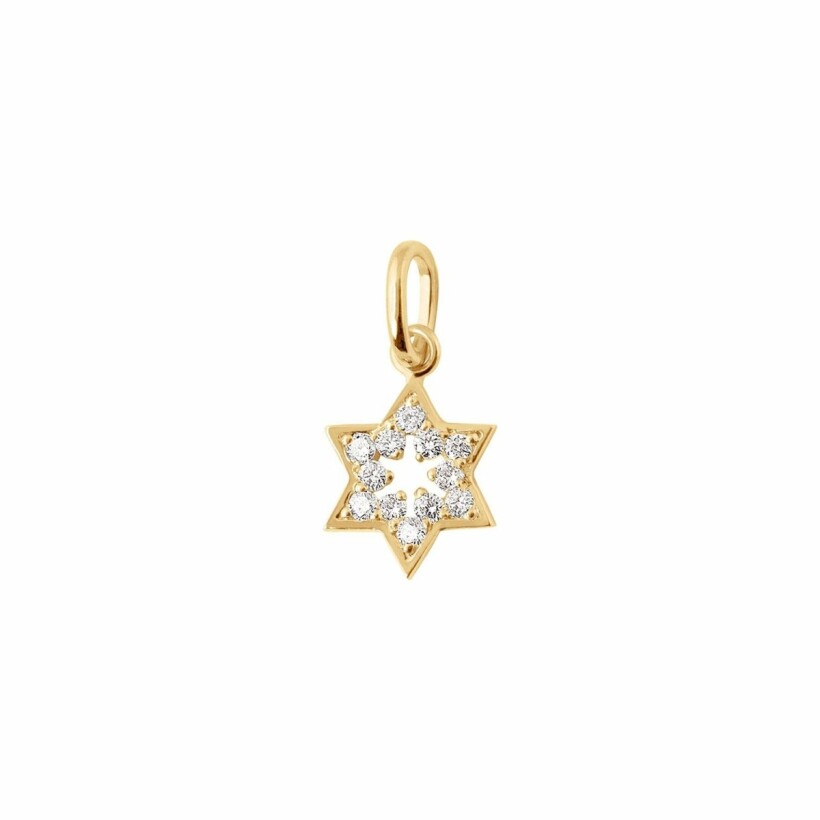 Gigi Clozeau Etoile de David pendant, yellow gold and diamonds