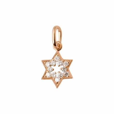 Pendentif Gigi Clozeau Etoile de David en or rose et diamants