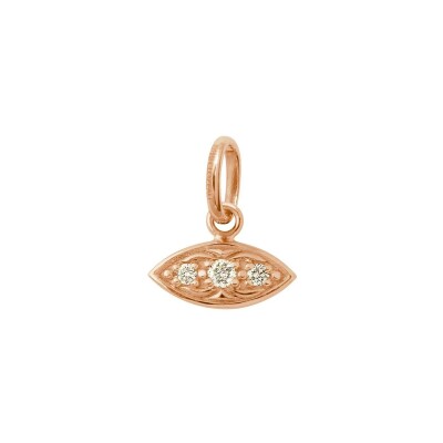 Pendentif Gigi Clozeau Clin d’œil en or rose et diamants