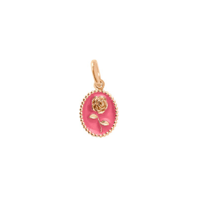 Pendentif Gigi Clozeau Rose en or rose et résine rose fluo