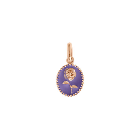 Pendentif Gigi Clozeau Rose en or rose et résine mauve