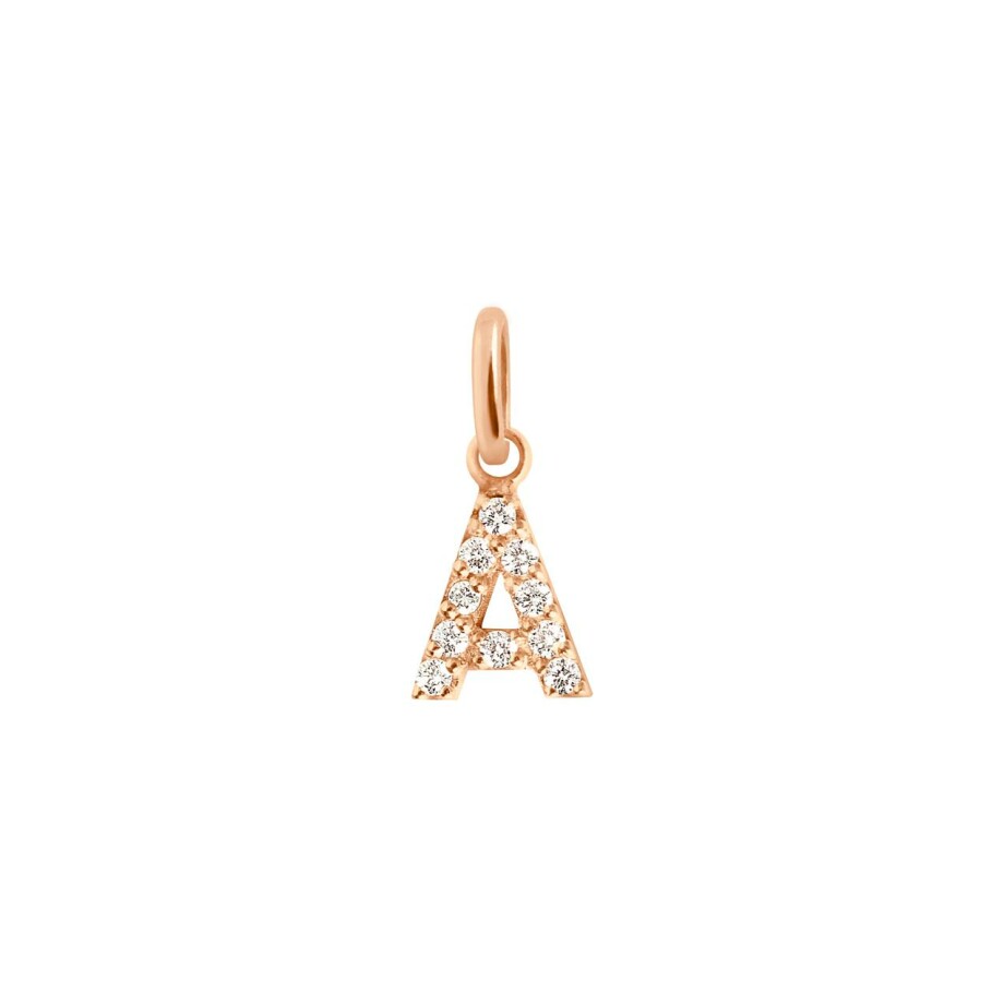 Pendentif Gigi Clozeau Lucky Letter A en or rose et diamants