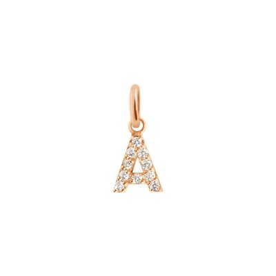 Pendentif Gigi Clozeau Lucky Letter A en or rose et diamants