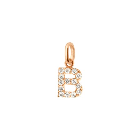 Pendentif Gigi Clozeau Lucky Letter B en or rose et diamants