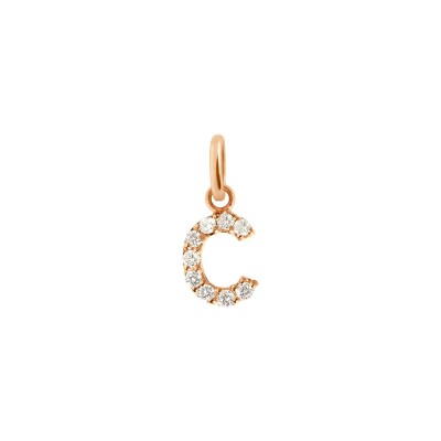 Gigi Clozeau Lucky Letter C pendant, rose gold and diamonds