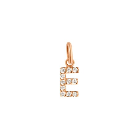 Pendentif Gigi Clozeau Lucky Letter E en or rose et diamants