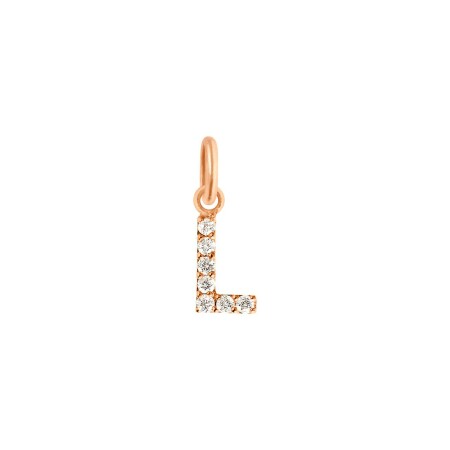 Pendentif Gigi Clozeau Lucky Letter L en or rose et diamants