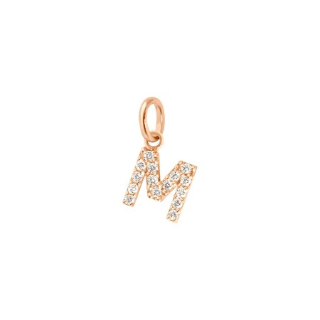 Pendentif Gigi Clozeau Lucky Letter M en or rose et diamants