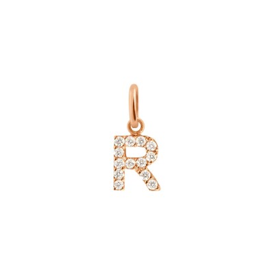 Pendentif Gigi Clozeau Lucky Letter R en or rose et diamants