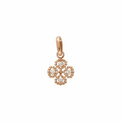 Pendentif Gigi Clozeau Lucky Trèfle en or rose et diamants