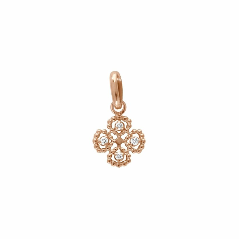 Gigi Clozeau Lucky Trèfle pendant, rose gold and diamonds