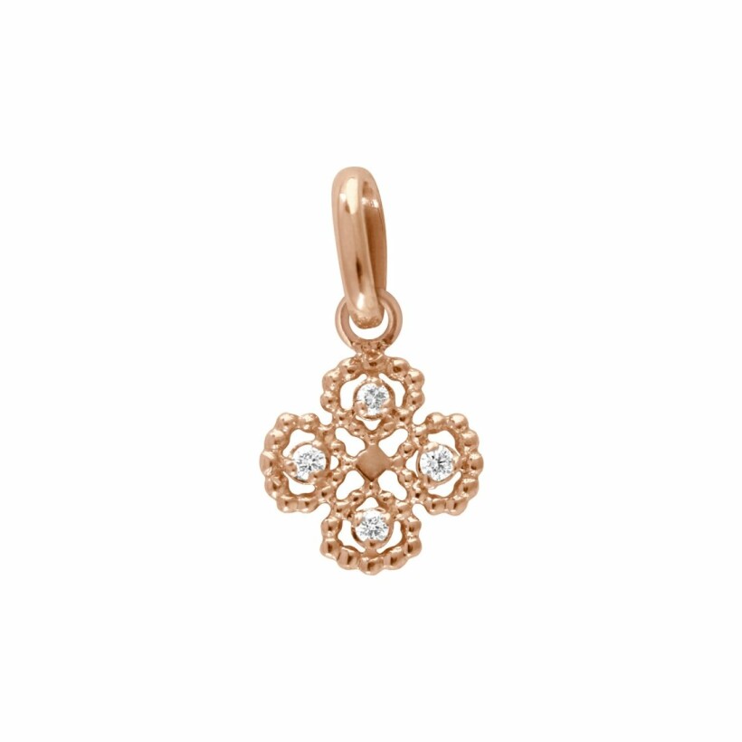 Gigi Clozeau Trèfle pendant, rose gold and diamonds