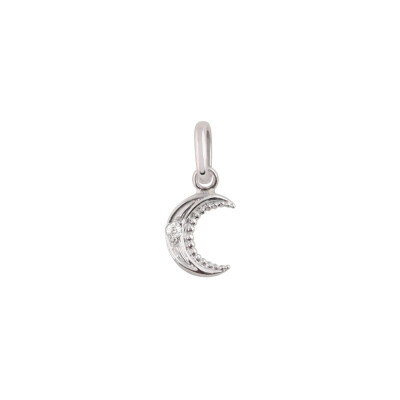 Pendentif Gigi Clozeau Lune en or blanc et diamant