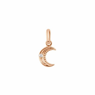 Pendentif Gigi Clozeau Petite Lune, en or rose et diamant