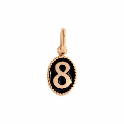 Pendentif Gigi Clozeau Numéro 8 en or rose et résine noir