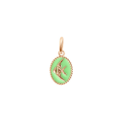 Pendentif Gigi Clozeau Poisson Ange en or rose et résine anis