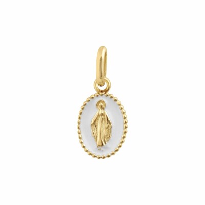 Gigi Clozeau Madone pendant, yellow gold, white resin