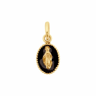 Gigi Clozeau Madone pendant, yellow gold, black resin