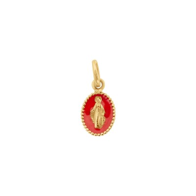 Pendentif Gigi Clozeau Madone en or jaune et résine coquelicot