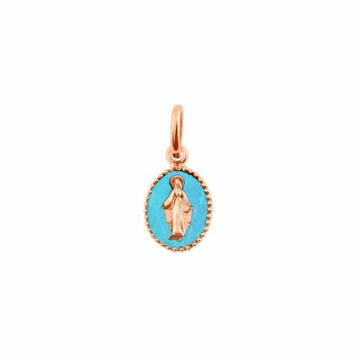 Pendentif Gigi Clozeau Madone en or rose, résine turquoise