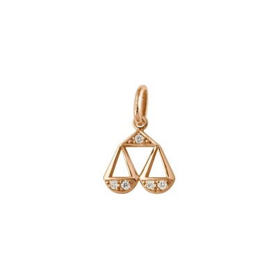 Pendentif Gigi Clozeau Zodiaque Balance en or rose et diamants