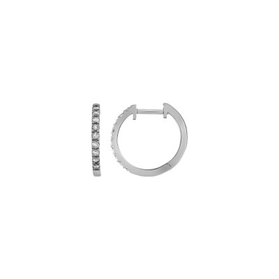 Mini créoles en or blanc et diamants