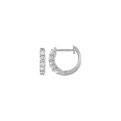 Mini créoles en or blanc et diamants