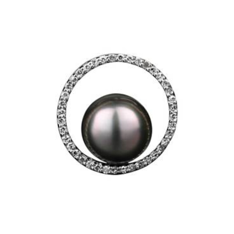 Pendentif Grande Perle Blanche, Rose Et Noire - Perle De Tahiti Et Argent 925 - Neuf