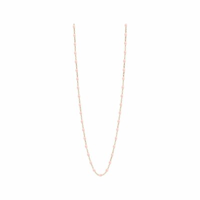 Collier Sautoir Gigi Clozeau en or rose et résine rose bébé, taille 86cm