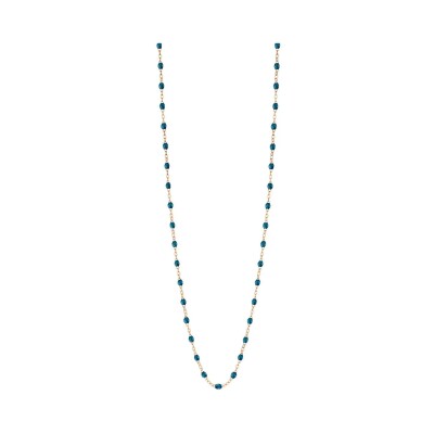 Collier sautoir Gigi Clozeau Classique en or rose et résine jungle, 86cm