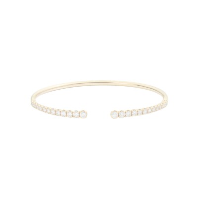Bracelet jonc Recarlo More en or jaune et diamant, taille M