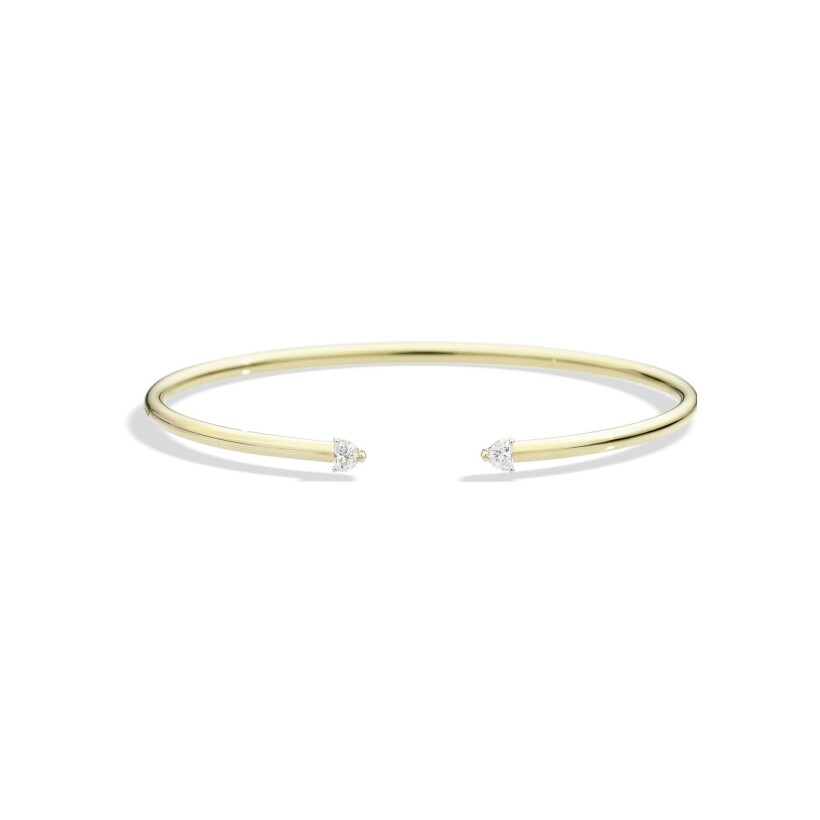 Recarlo Anniversary More bracelet in yellow gold and natural heart diamonds 0.29 ct, size M