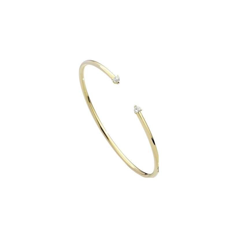 Recarlo Anniversary More bracelet in yellow gold and natural heart diamonds 0.29 ct, size M