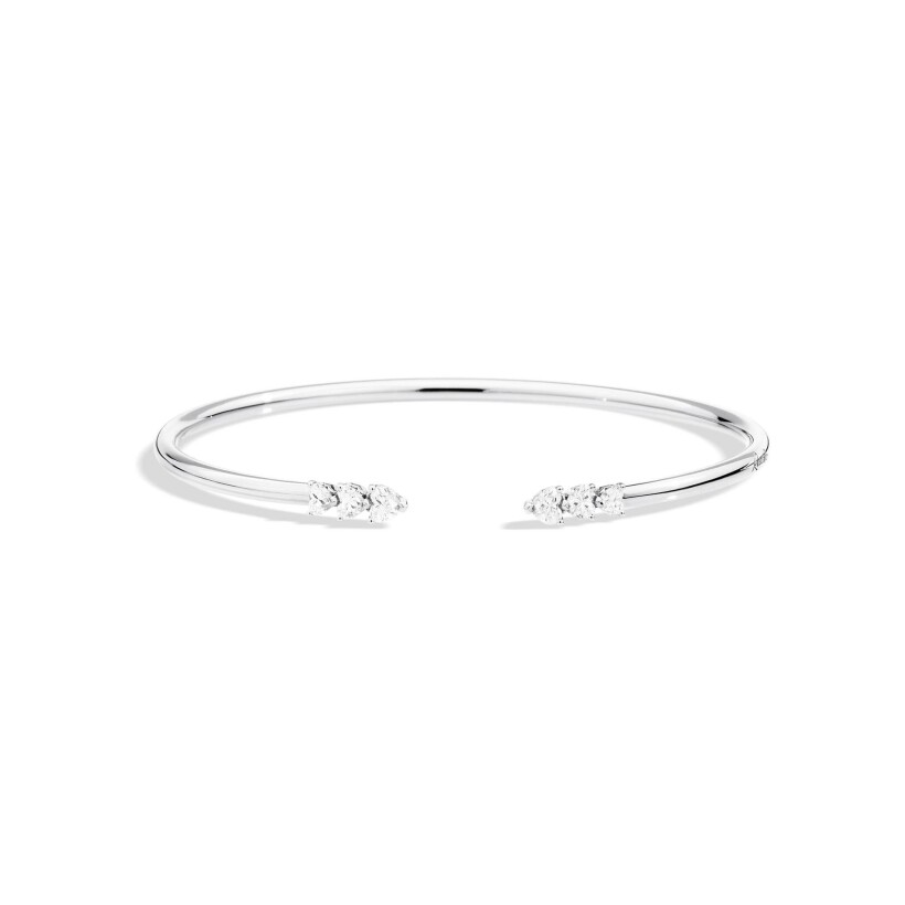Bracelet Recarlo Anniversary More en or blanc et diamants coeurs naturels 0.71 ct, taille M