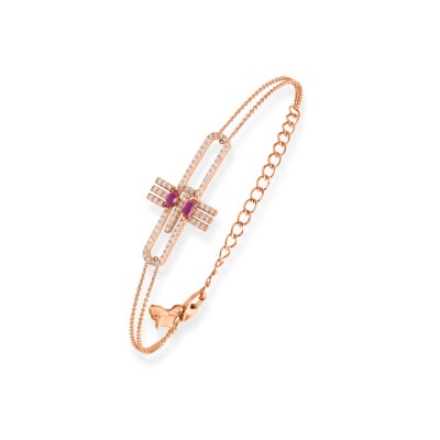 Bracelet Acalata en or rose, rubis et diamants