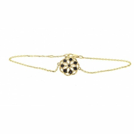 Bracelet Adriana Karembeu en or jaune et diamants noirs