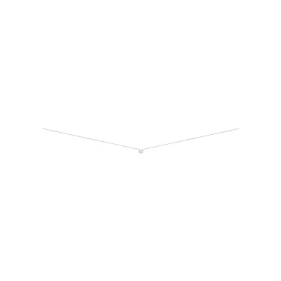 Collier maille forçat finition lapidée en or blanc et oxyde de zirconium, 45cm