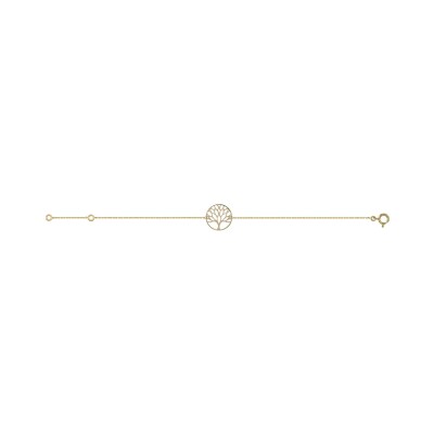 Bracelet arbre de vie en or jaune, 18cm