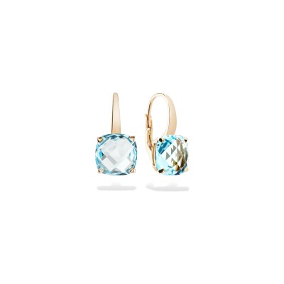 Boucles d'oreilles Cesare Pompanon Poppy Blue en or rose et topaze